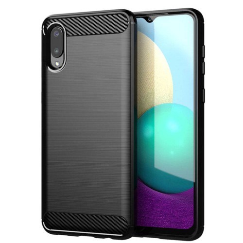 Case Slim Fit Carbon Samsung Galaxy A02 A21S Softshell Fiber Multi Carbon Anti Melar Elastis