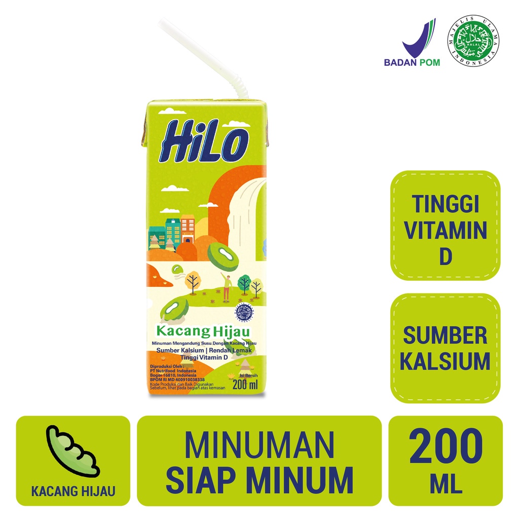 HiLo Ready To Drink KACANG HIJAU 200ml UHT Barcode 749921030634