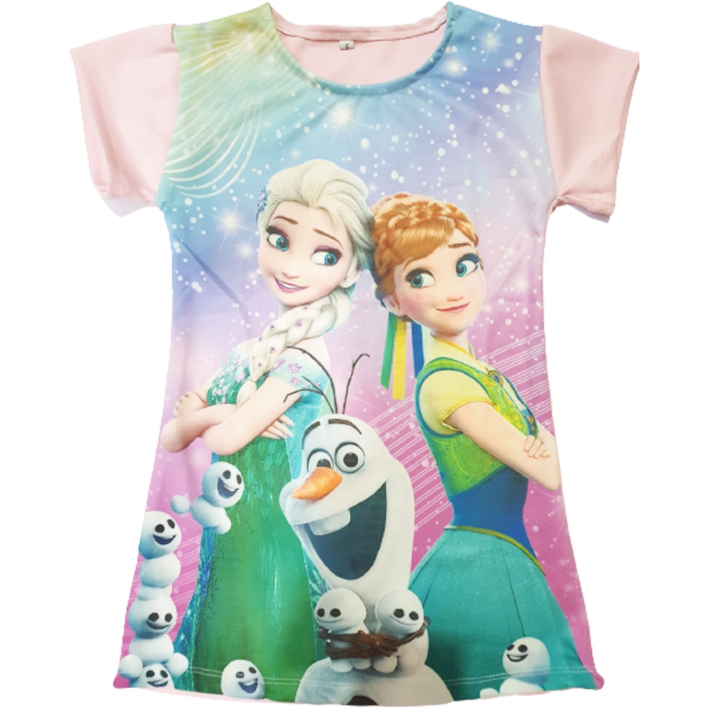Dress Anak Frozen / Dress Scuba Motif Frozen