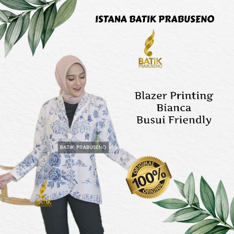 Blazer Bianca Batik Prabuseno Batik Wanita Original Baju Atasan Wanita Kantoran Blazer Batik Premium