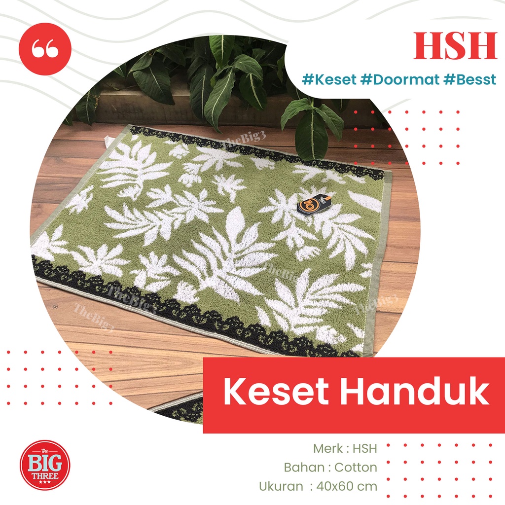 HSH Keset Handuk 40x60 cm motif minimalis strip daun abstrak Wave Line Dots Pineapple Aljabari Heart Crest  - 40 x 60 TBT Bath Mat Kamar Mandi