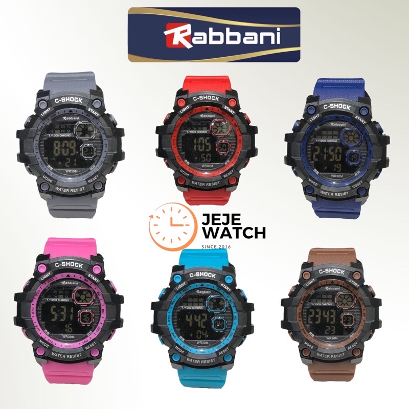 Jam tangan digital Rabbani sport water