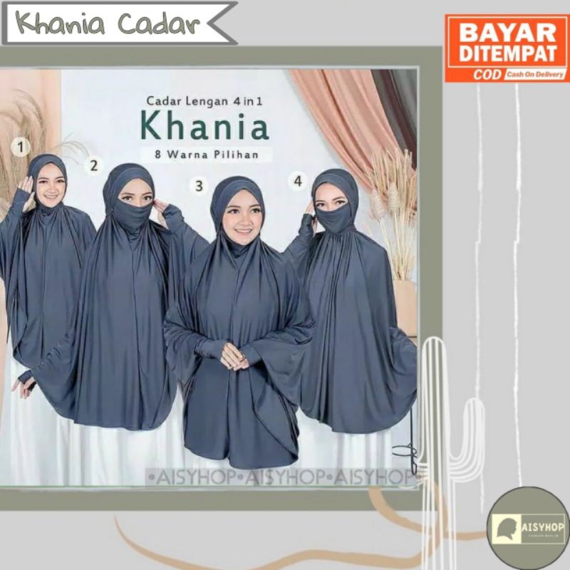 Jilbab Hijab Bergo Instan French Khimar Cadar Khania Lengan Syar