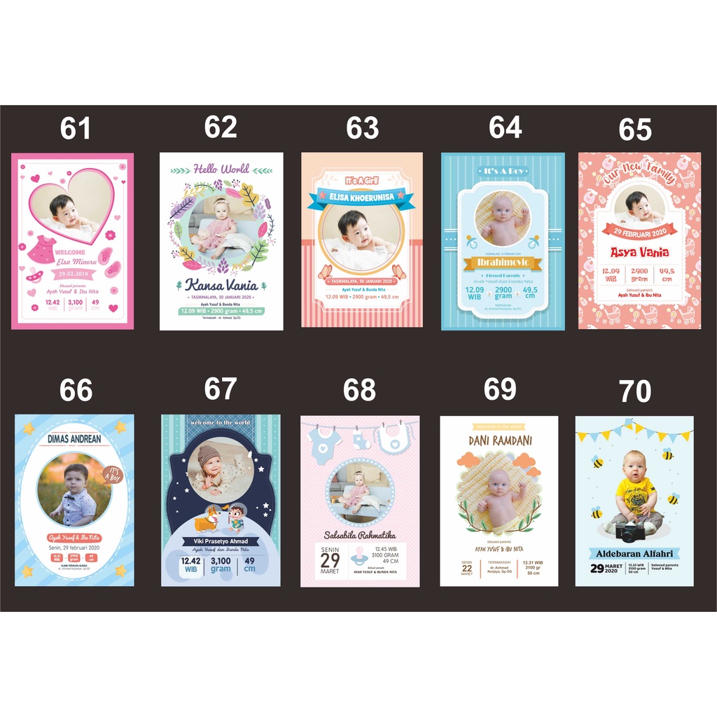 CETAK BIODATA BAYI UKURAN BESAR 17R/12Rs (48x32)cm-50