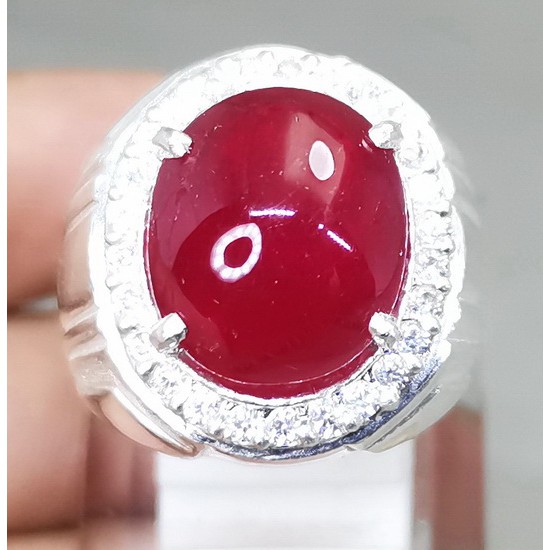 Natural Ruby Corundum Cincin Merah Delima