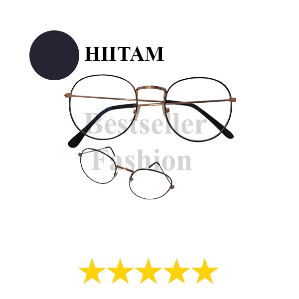 (COD) Kacamata Fashion Korea Frame OVAL Kacamata Anti Radiasi Metal Transparant Kacamata Anti Radiasi Metal Gaya Retro Unisex Glassess NO CASE