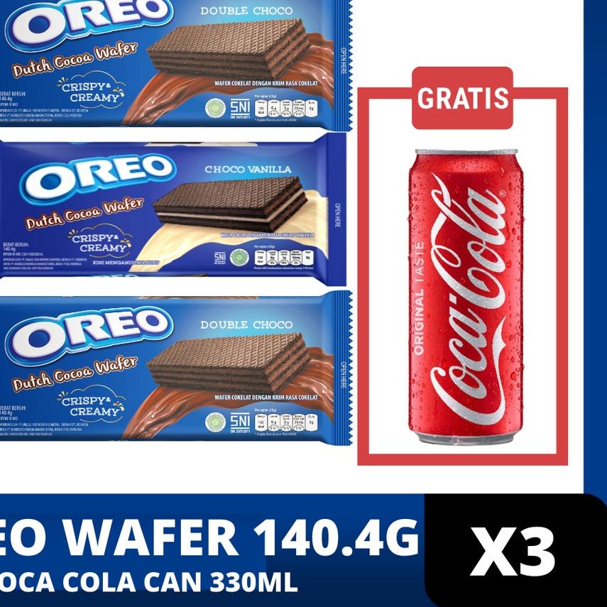 

Dapatkan Segera Ⓜ Oreo Wafer 140.4gr x3 free Coca-cola`