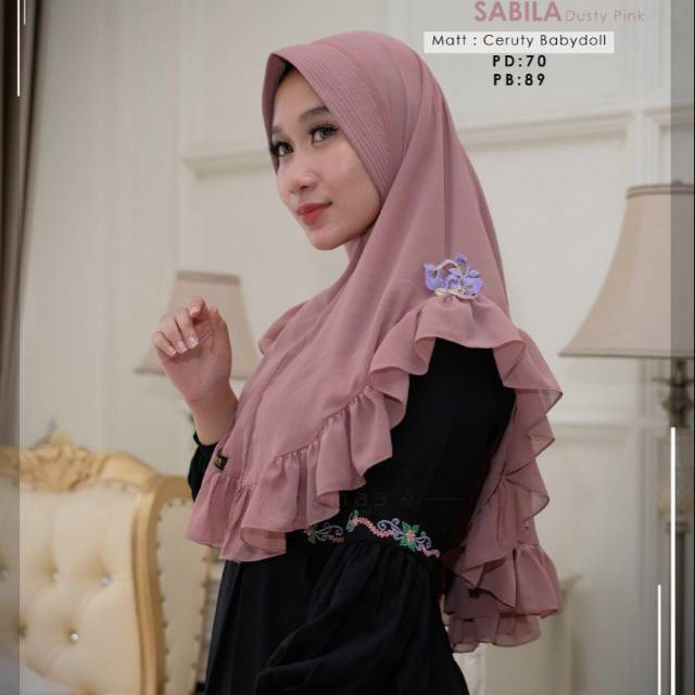 Hijab Sabila Ori Longmas Warna Dusty Purple