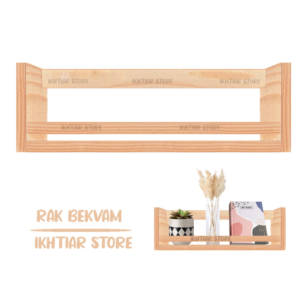 RAK BUKU KAYU SERBAGUNA / RAK DINDING KAYU MINIMALIS