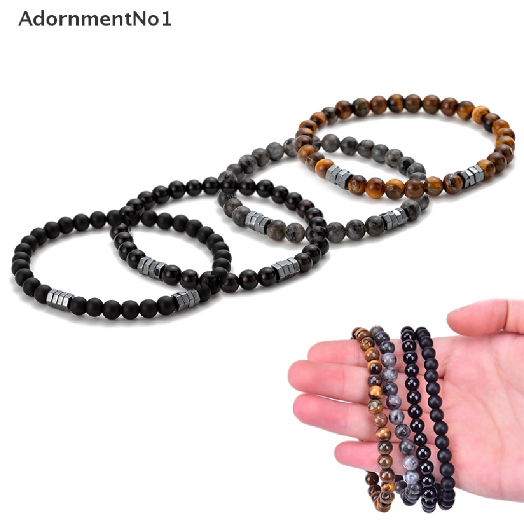 (AdornmentNo1) Gelang Tangan Manik-Manik Batu Tiger Eye Natural Untuk Pria