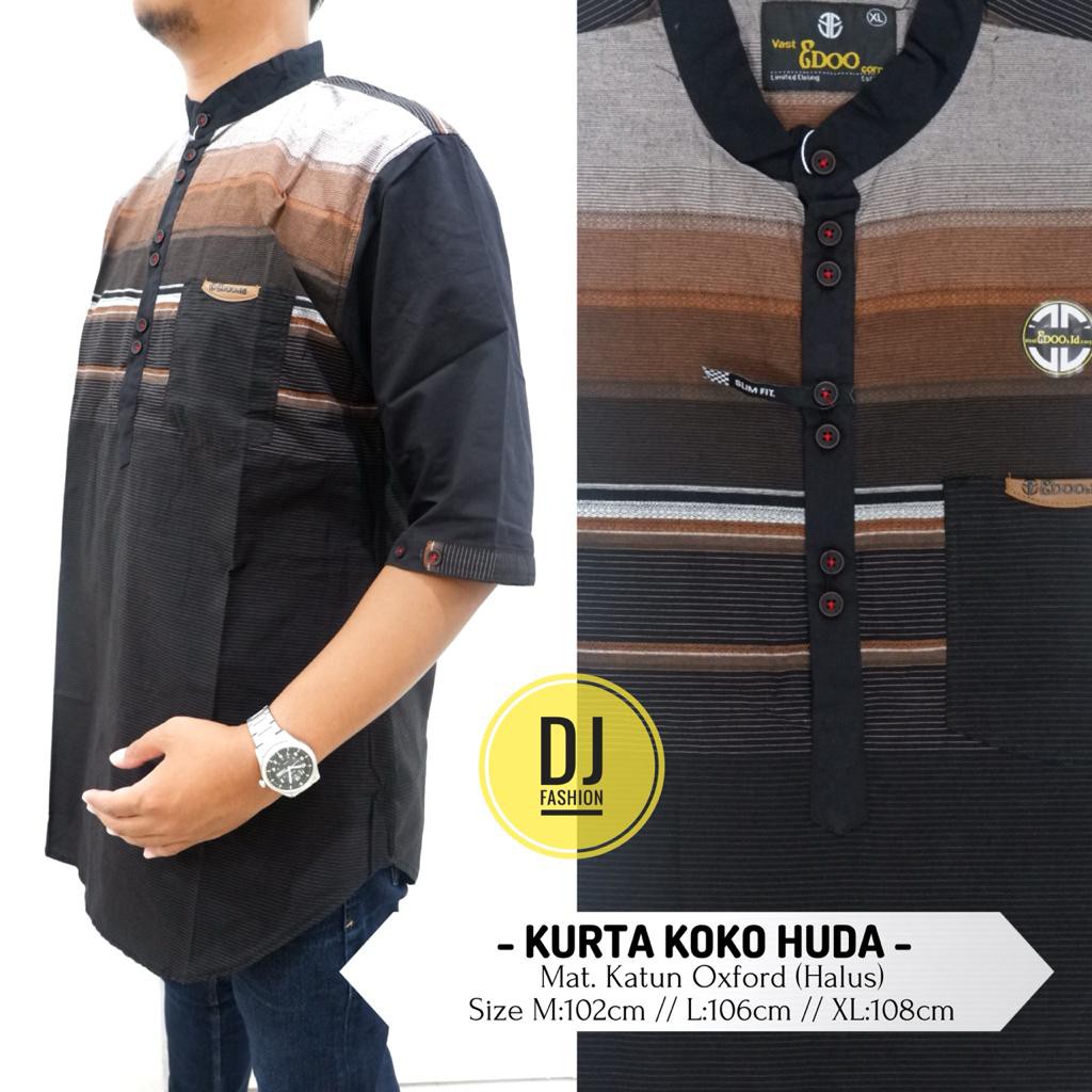 baju koko terbaru kancing depan KURTA KOKO HUDA