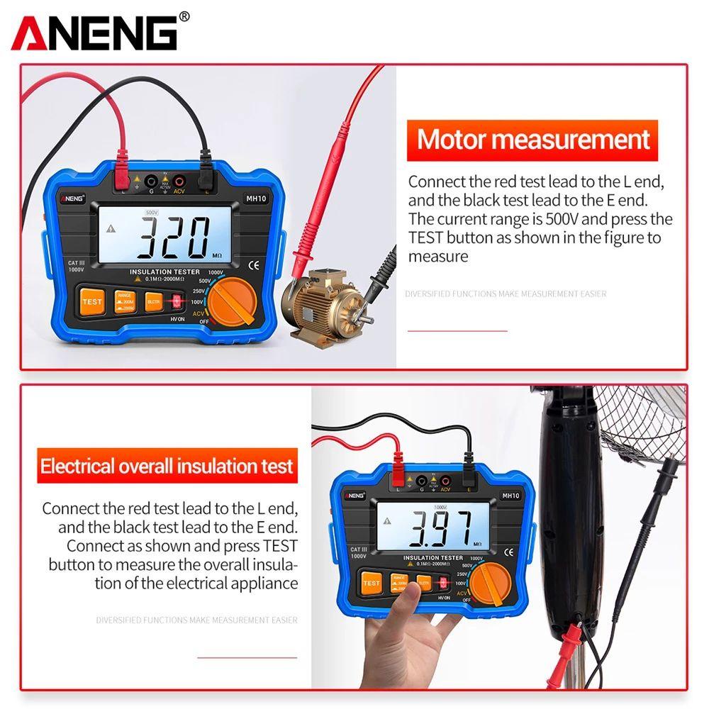 POPULAR Populer Meteran Megohmmeter Digital Presisi Tinggi Isolasi Earth Resistance Meter Tester Kabel Voltmeter