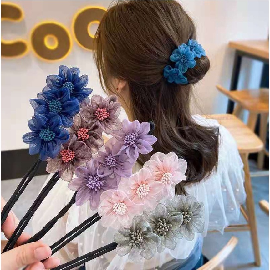 Ikat Jepitan Rambut Alat Sanggul Hair Bun Tie Kawat Jepit Korea Fashion Klip Aksesoris Cewek Wanita Jepang