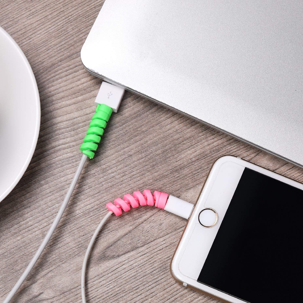 1Pcs Charging Cable Protector,Earphone Data Line Spiral Protector,Silicone Cable winder Protective