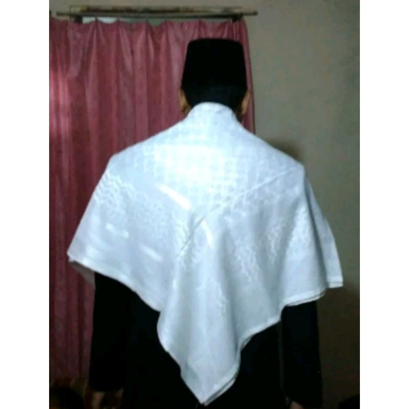 Sorban Putih Tulang Bordir Almas Arafat