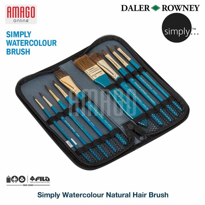 Kuas DALER-ROWNEY Simply Watercolour Natural SH Brush Set 3 pcs # 1 - 216910300