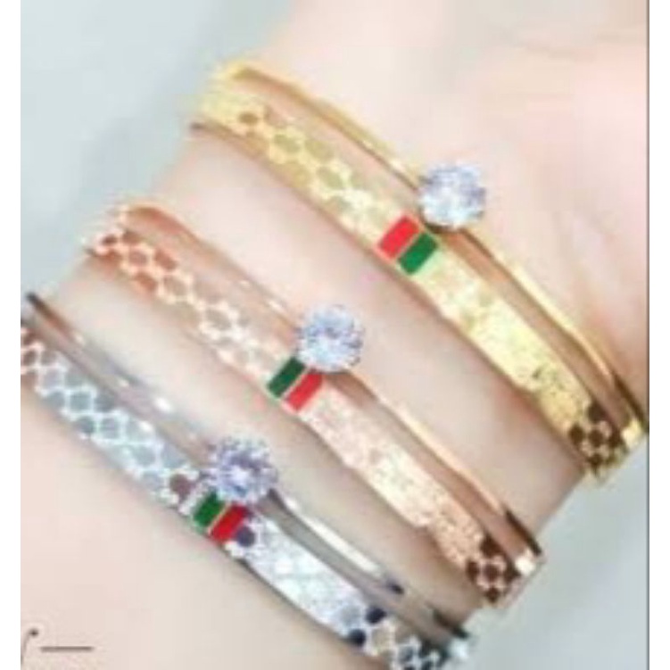 Promo Gelang titanium wanita elegan anti luntur perhiasan perempuan