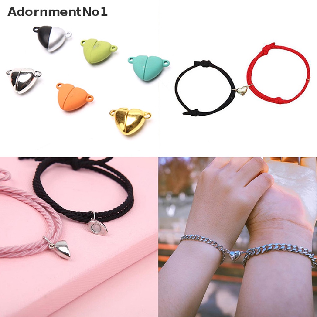 (AdornmentNo1) 10pcs Gesper Magnetik Bentuk Hati Untuk Membuat Perhiasan DIY