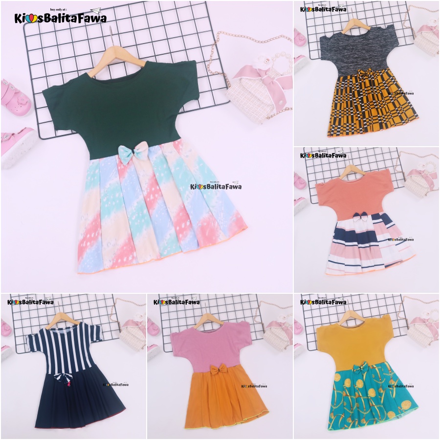 Dress Sabrina Pita 2-3 Tahun / Dres Anak Perempuan Murah Baju Cewek Dres Lengan Balita Pesta Fashion