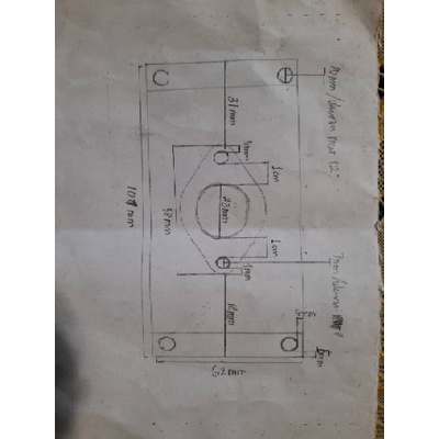 Besi Plat 6mm 62mm x 107mm + 7 Lubang