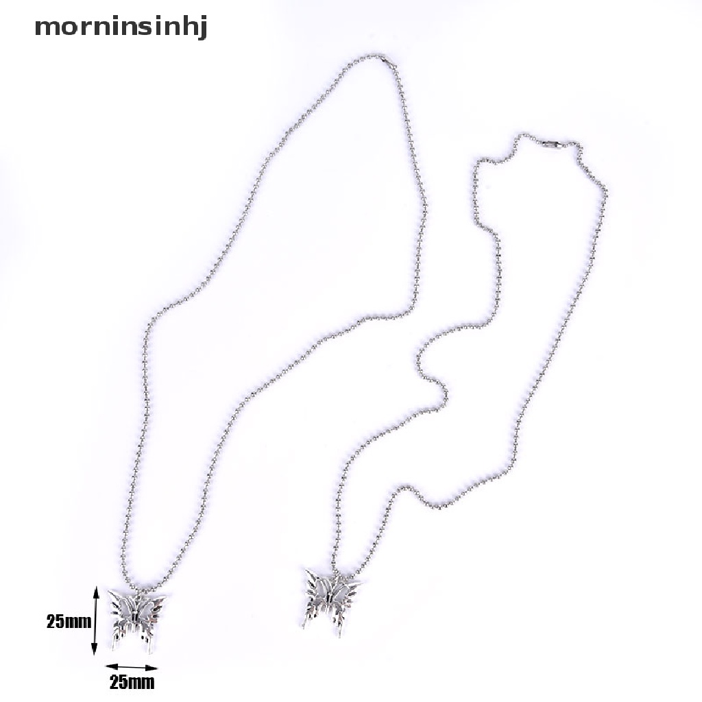 Mor Kalung Rantai Liontin Kupukupu Gothic Sexy Bahan Stainless Steel Untuk Wanita