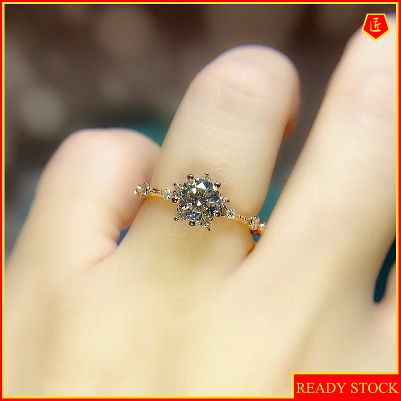 [Ready Stock]Elegant Simple 1 Karat Moissanite Vintage Lace Ring