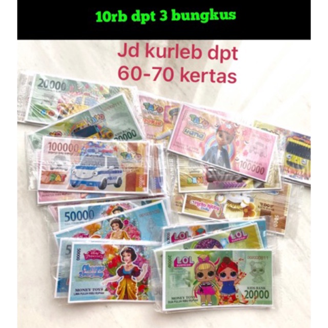 Murah Jual mainan uang anak-anak berkarakter lucu