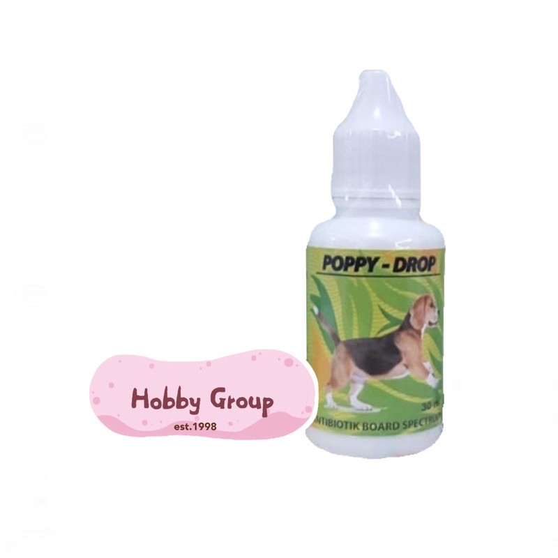 Poppy drop dog obat antibiotik pencernaan &amp; pernafasan anjing mencret diare panas demam adult puppy