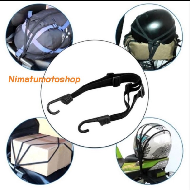 Tali cargonet pengikat barang helm tas jas hujan universal di motor ojek gojek grab touring bikers a