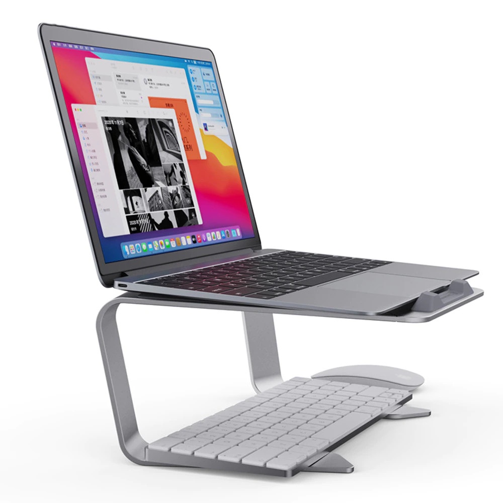 Ergonomic Laptop Stand Holder Aluminium - P49 - Silver