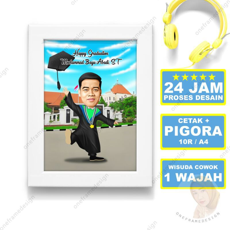 

Kado Wisuda Pigora 10RS A4 Karikatur Graduation Cowok
