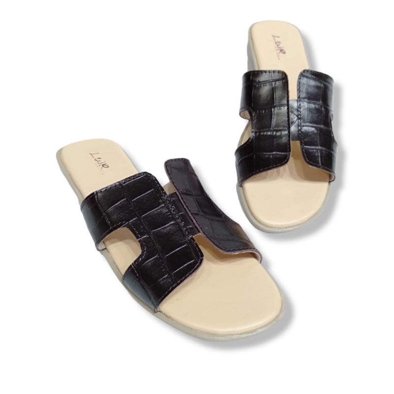 LWR leather Sandal Wanita Kulit Asli Warna Hijau