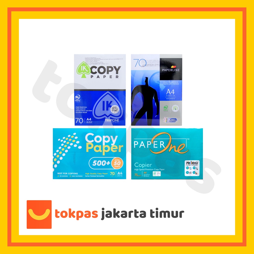 

Kertas Print HVS A4 70 gsm / 75 gsm Kertas Fotocopy A4 1 Rim