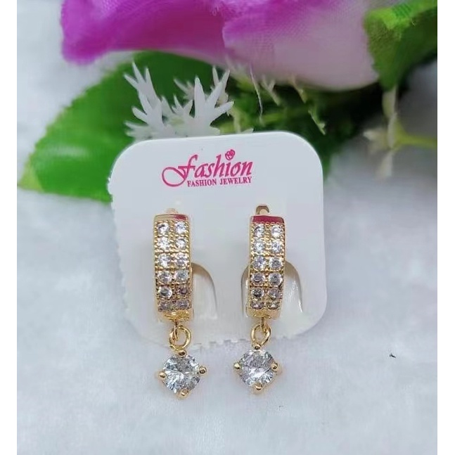 Anting Xuping Permata Lapis Emas Perhiasan Fashion w01