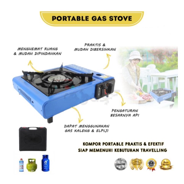 Kompor Portabel - Kompor Gas Stove - Kompor Camping - Kompor Gas Satu Tungku - BBQ