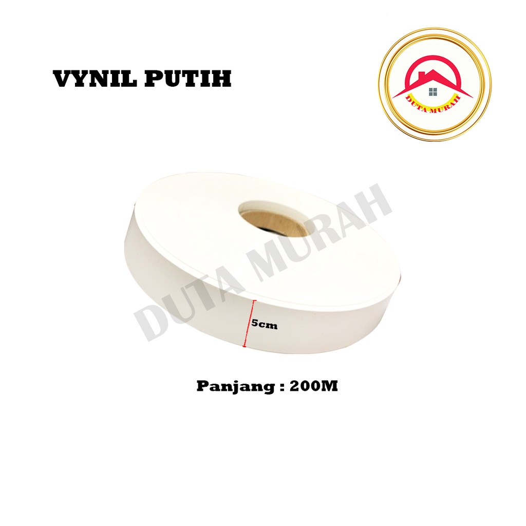 Vinyl Vinil Putih Dop Dof Edging Putih Plimir PVC Roll 50 mm