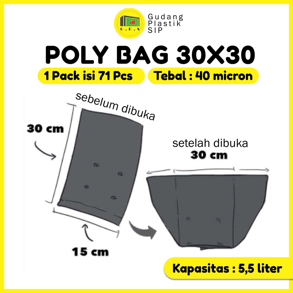 PLASTIK POLYBAG TANAMAN  30x30 cm