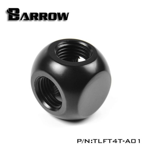 BARROW TLFT4T-A01 G1/4 Thread 4-Way Block Splitter Fitting - Black