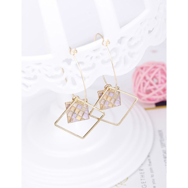 LRC Anting Hoops Elegant Square Shape Decorated E2554X