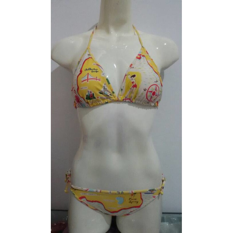 Bikini pantai Murah Motif kuning (BK.3301)