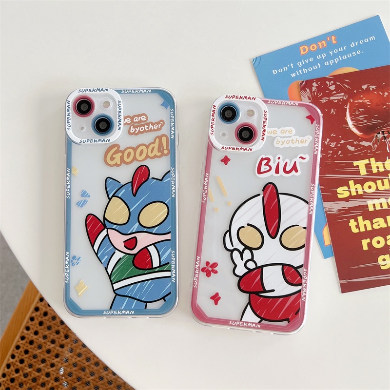 Soft Case Silikon Transparan Motif Superman Untuk Iphone 13 12 11 Pro X XS Max XR 7 8 Plus SE