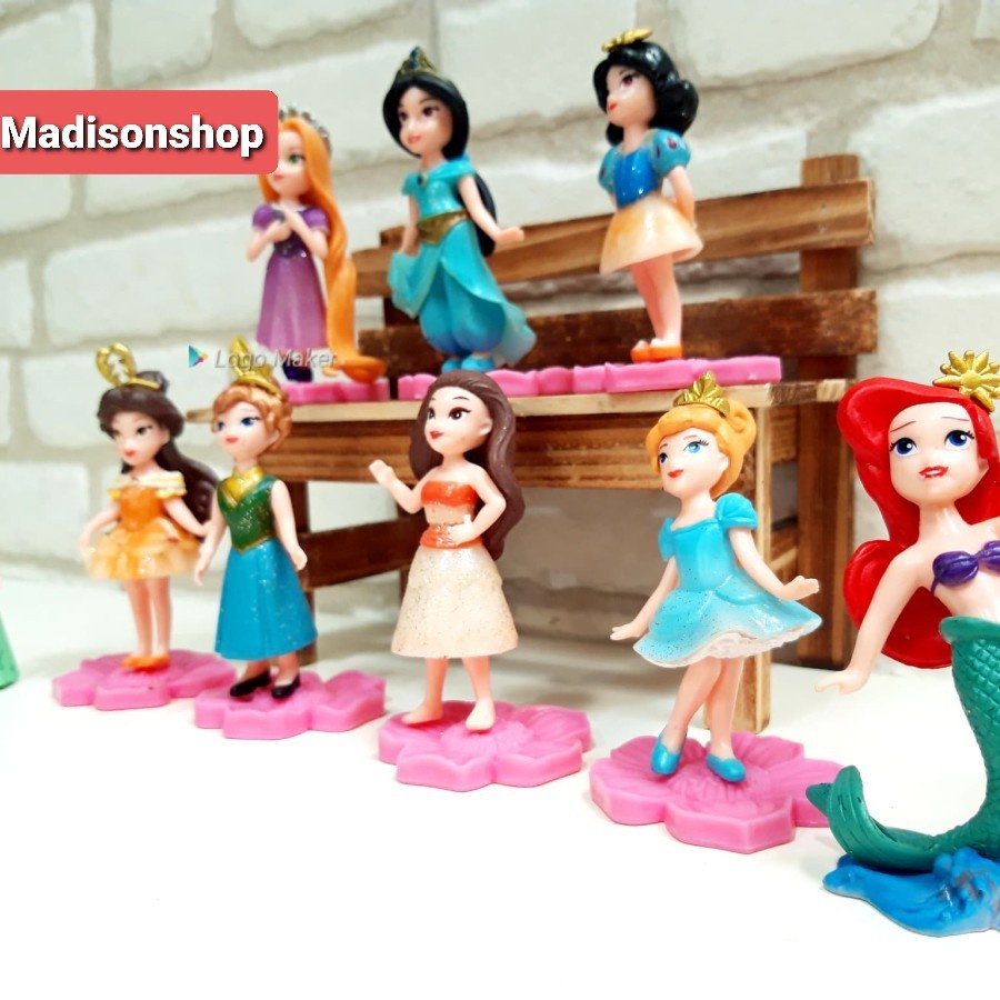 Disney Princess Mermaid Cinderella Snow White Moana Figure Set Koleksi