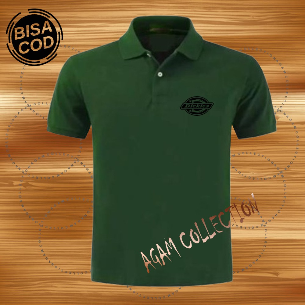 Agam Collection Baju Polo Kerah Distro D1ckie5 Text Hitam Lengan Pendek Premium Quality