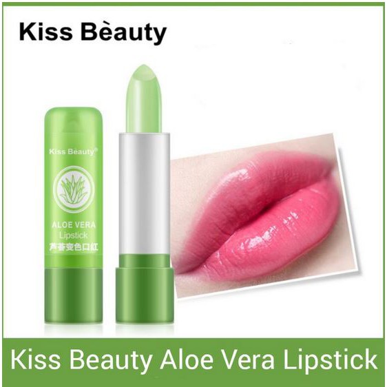 KISS BEAUTY Lipstick Aloe Vera Original Dapat Berubah Warna (Harga 1pcs)