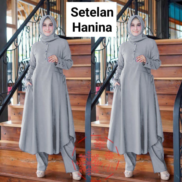 SETELAN HANINA / GAMIS WANITA FASHION / PAKAIAN MUSLIM  / FASHION PESTA