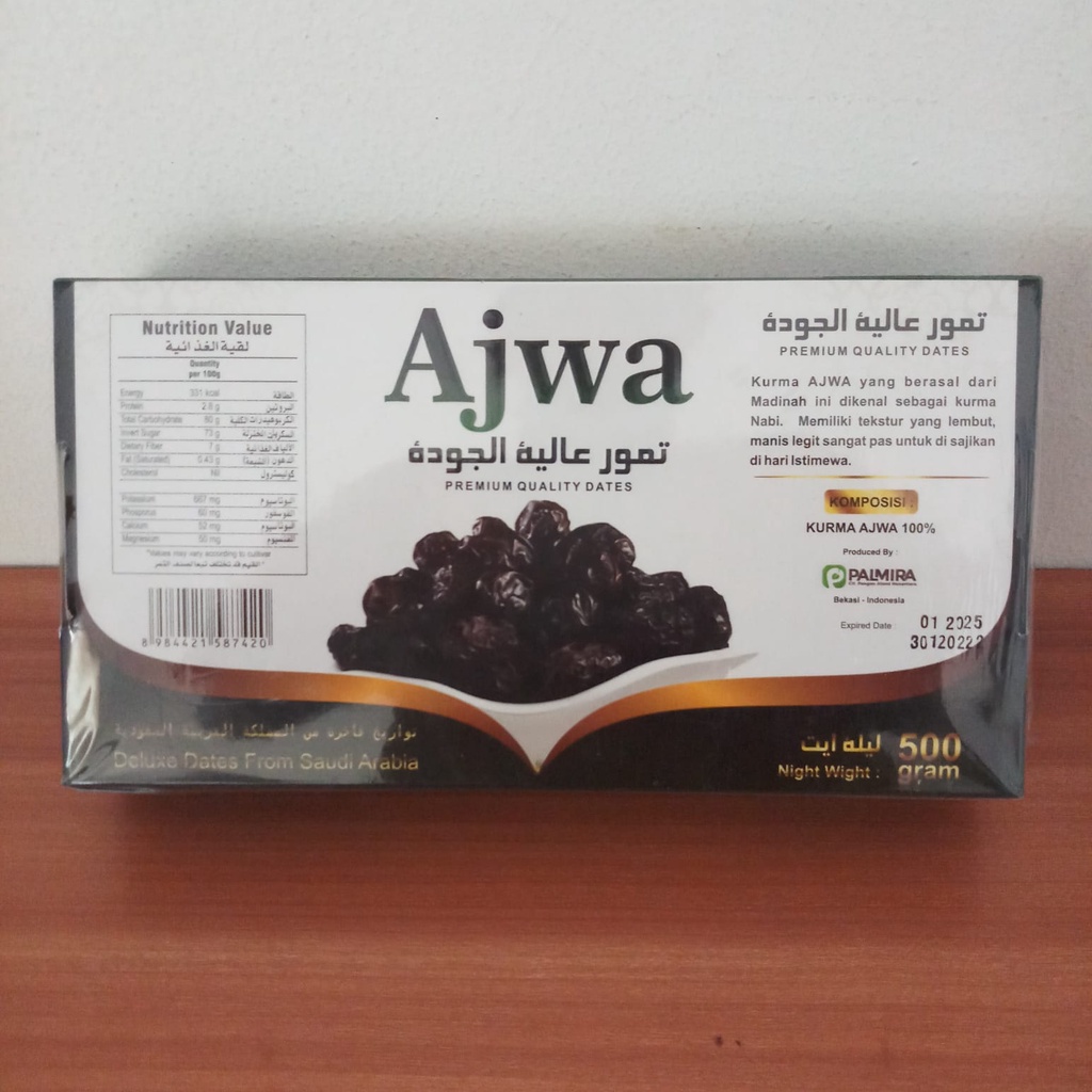 

Kurma Ajwa 500gr/ Kurma Nabi Super Asli 1/2kg, Tamr Ajwa Asli Premium Quality Dates