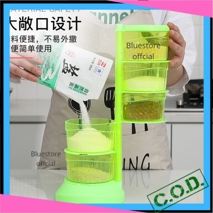 Tempat Bumbu Dapur Set Unik Plastik 5 Susun Murah Minimalis Alat Dapur Peralatan Masak Tempat Penyim