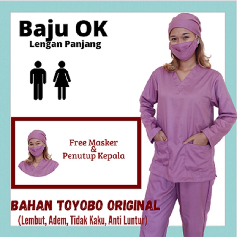 Baju Ok Oka Perawat Petugas Medis Lengan Panjang Full Set | Part II