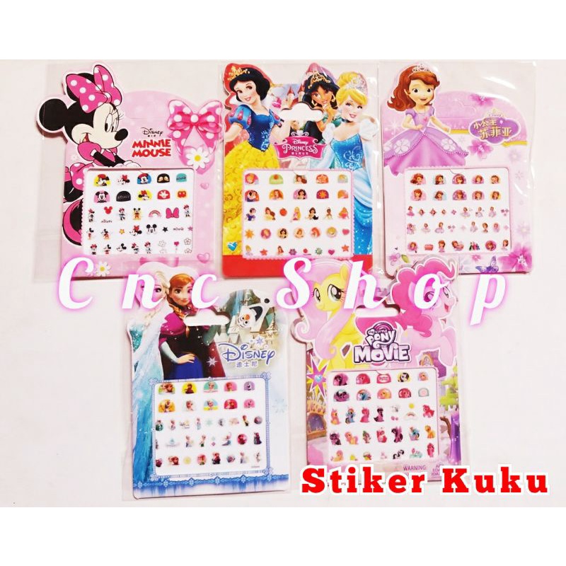 Stiker Kuku Anak Momo / Princess / Pony / Frozen Lucu Nail Art Anak Murah Nail Sticker Asesoris Tempelan Kuku