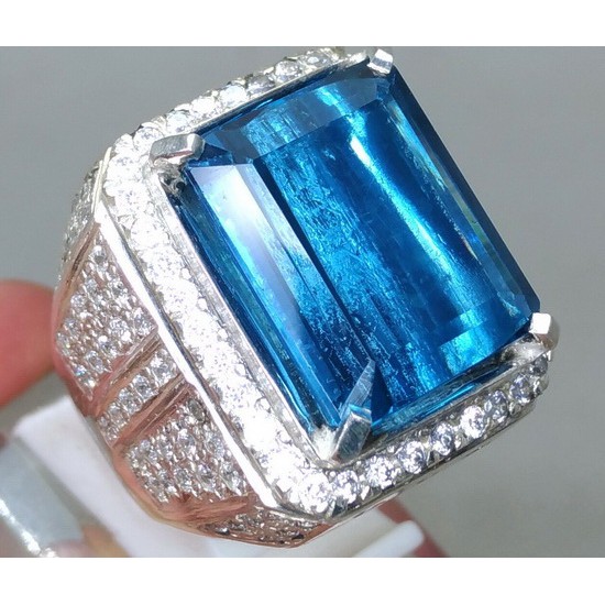 Batu Permata Blue Topaz London Bersetifikat Jumbo Asli Istimewa Shopee Indonesia